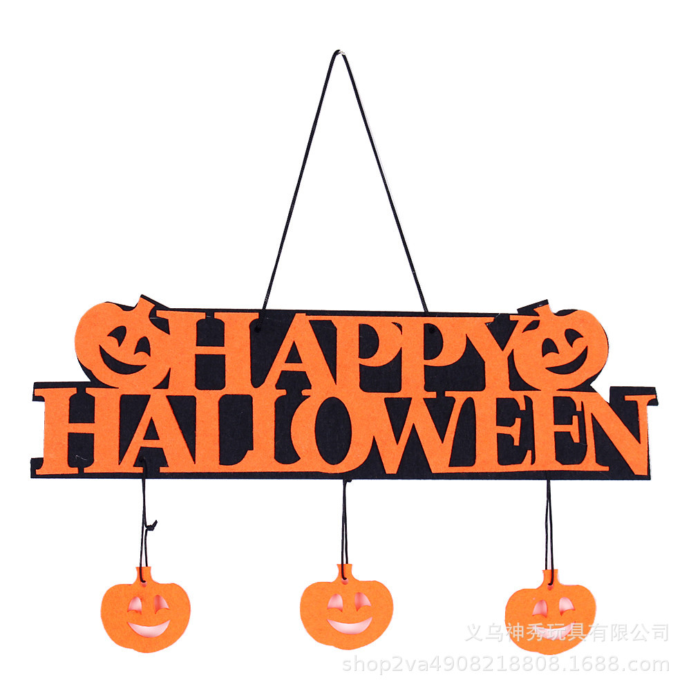Transfronterizo nuevo Halloween decoración calabaza sombrero puerta mágica colgar escena del festival de fantasmas colgante colgante artículos