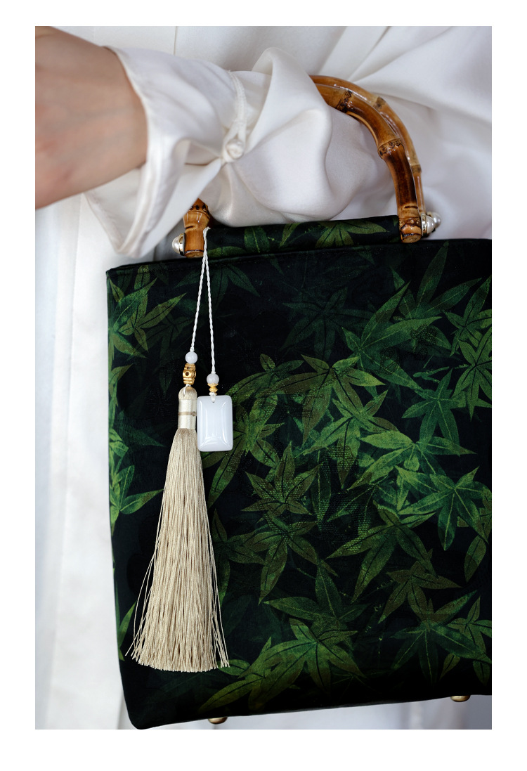 Yaji Xiangyun gaze, cheongsam en bambou, sac à main, nouveau Hanfu ancien, sac pour femmes de style chinois, jupe, sac à main_voghion.com