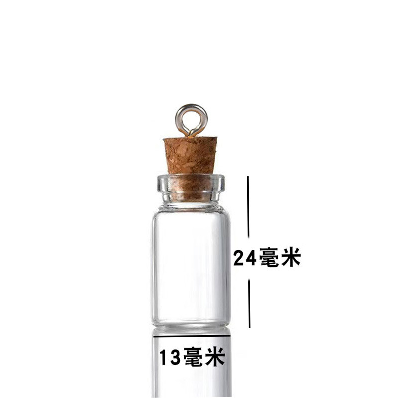 Transfronterizo exclusivo mini botella especial en forma de corcho deseando botella de vidrio transparente colgante pequeña botella de forma DIY