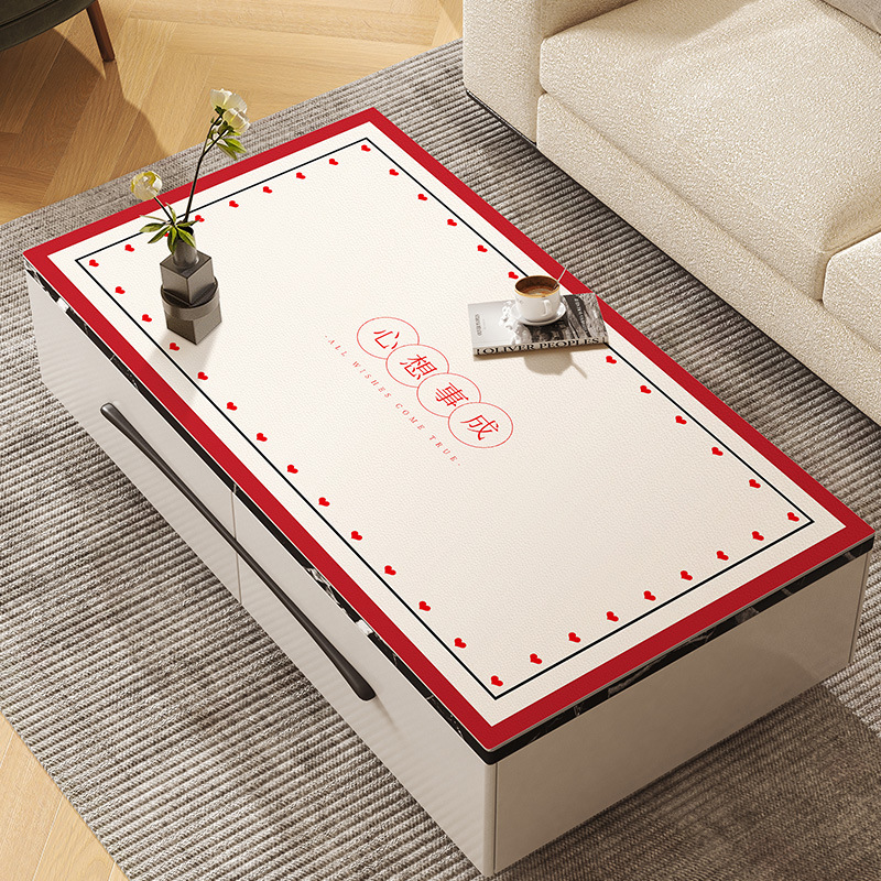 Estera de mesa de cuero lavable impermeable a prueba de aceite anti-escaldadura estera de escritorio mesa de café mantel Luz de lujo de alto grado sala de estar mantel