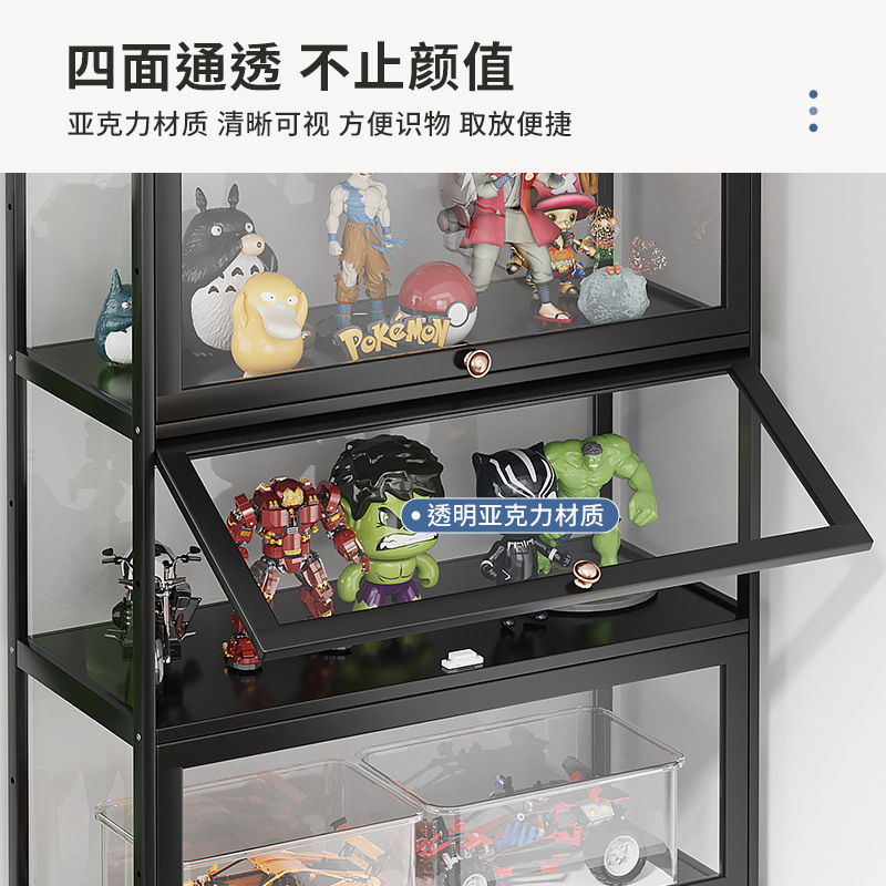 Transparent children's bookshelf home bedroom living room minimalist modern bookcase multi-layer toy book storage display cabinet