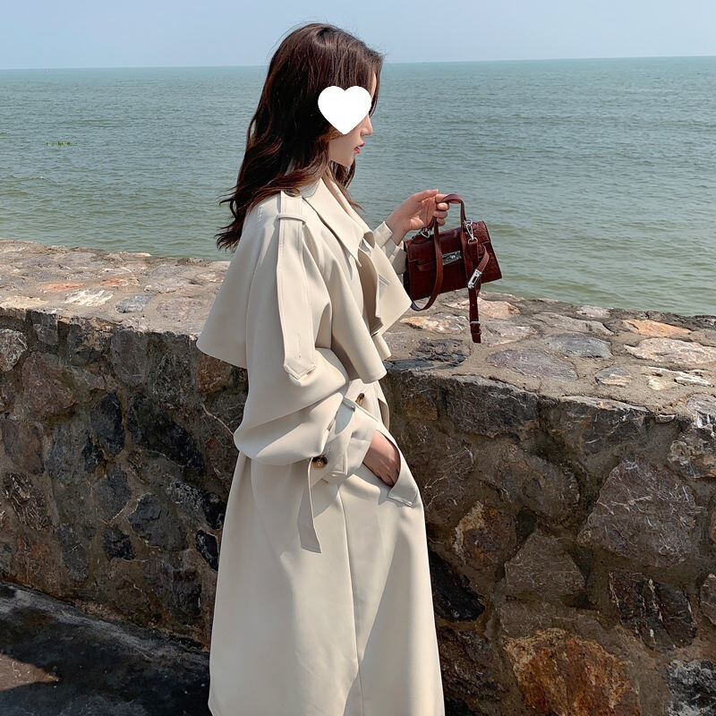 风衣女2025秋秋季新款中长款韩版流行大衣宽松过膝垂感英伦风外套|undefined