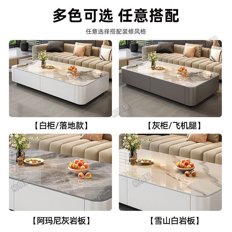 Gabinete de televisión mezcla de mesa de té gruesa moderna y simple mesa de té de casa pequeña gabinete de televisión de lujo ligero sala de estar gabinete de piso doméstico