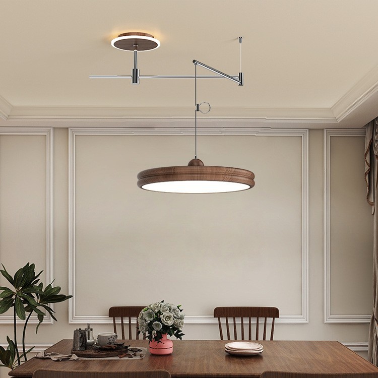 Araña de restaurante, balancín, estilo antiguo, nogal retro, grano de madera, barra de bar, comedor, lámpara de mesa