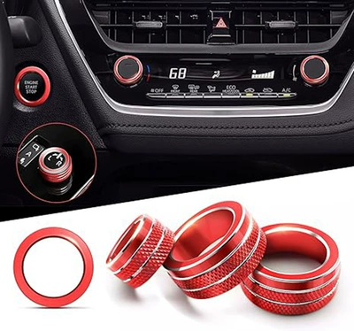 New Corolla Air Conditioning Knob: Other Automotive Interior Supplies - air-conditioning-2-rear-view-1-start-circle-1-red-4-piece-set