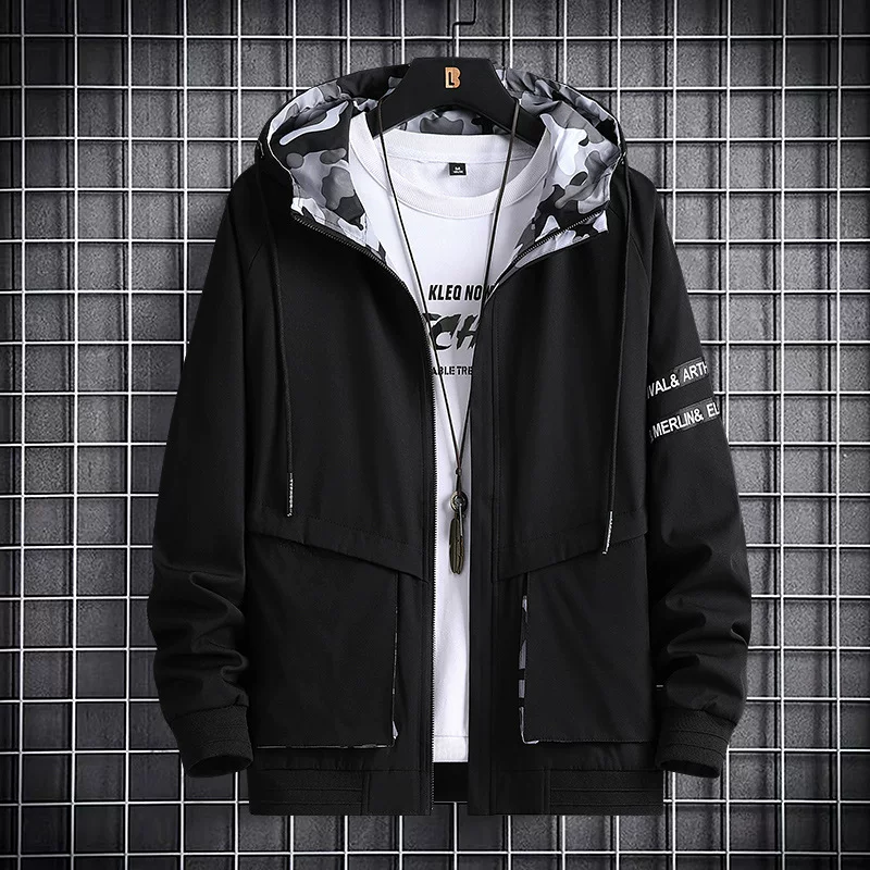 Demi-season sweatshirt for leisure, fashionable sports jacket with hood, plus size