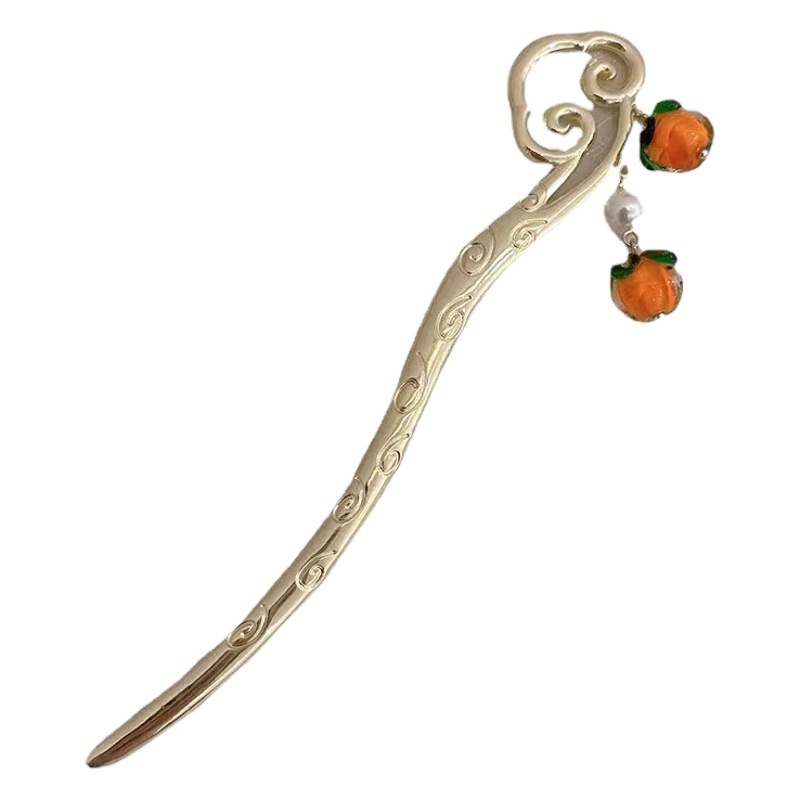 Persimmon Ruyi Xiangyun horquilla al por mayor accesorios para el cabello de horquilla de alto grado de las mujeres cabeza de bola moderna simple horquilla de una palabra