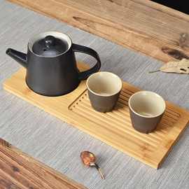 竹制干泡茶盘家用方形茶台茶海功夫茶托盘单人一壶两杯小号干泡台