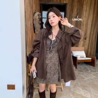 柠檬绿茶早秋韩系简约风百搭宽松显瘦减龄气质翻领长袖衬衫11169