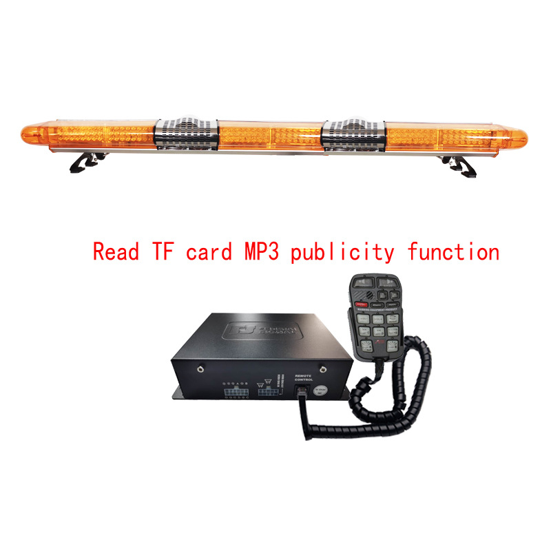 LED Roof Warning Light Long Row Strobe Light 1.8m Car-mounted Strobe Light + Dual Horns + MP3 Siren 9400W