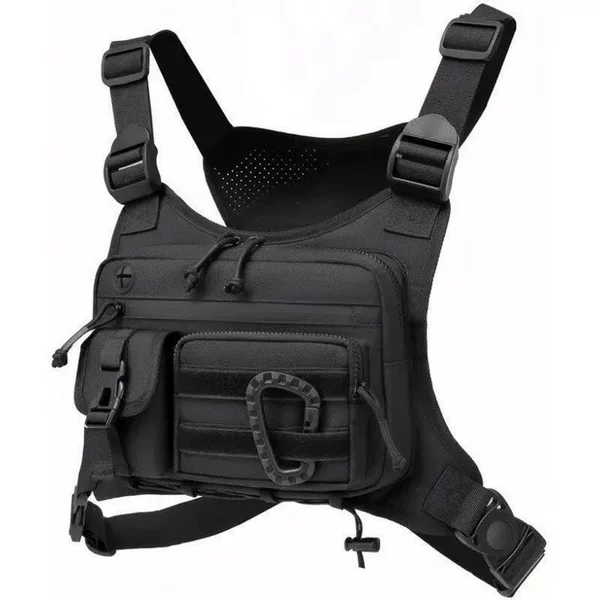 Cross-Border Functional Men's Chest Bag, Outdoor Cycling Multi-Functional Vest Bag, Waterproof and Wear-Resistant Sports Vest Bag