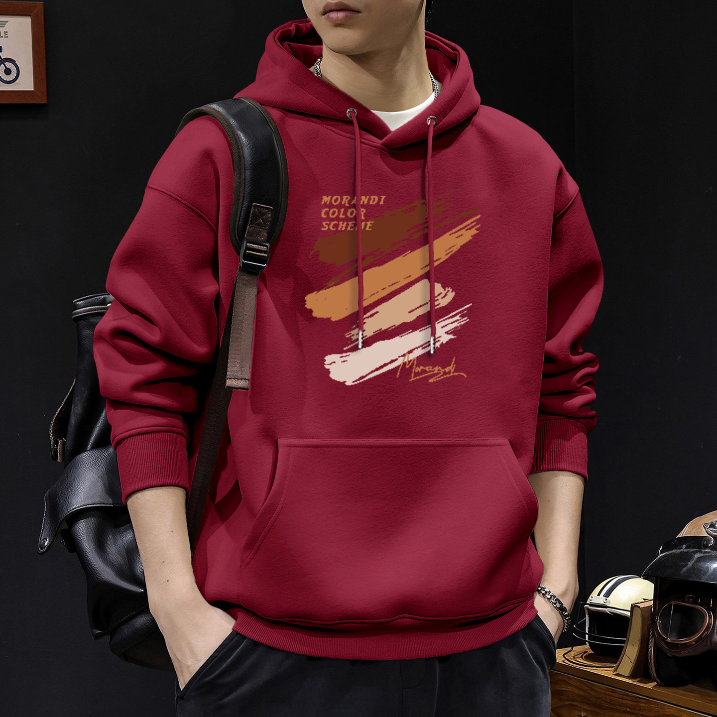 American otoño invierno estilo vintage chaqueta de hombre ropa de moda suelta encapuchada in-mode chaqueta pesada para hombres