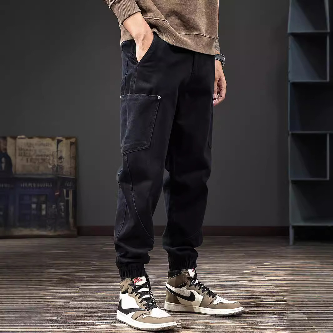 Autumn retro cotton trousers for leisure