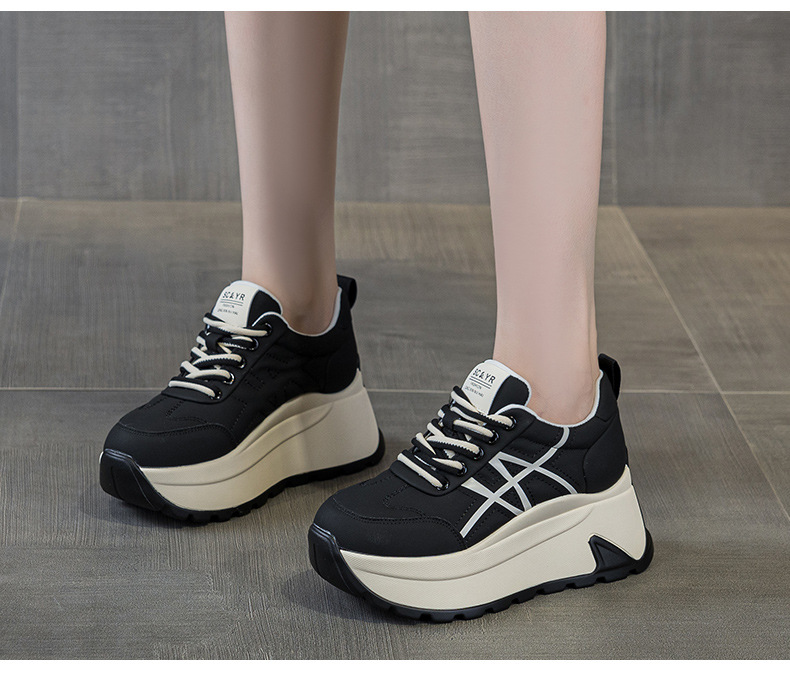 Giày sneaker nữ đế dày chunky phong cách bánh mì tăng chiều cao — M2971-1 màu mơ nhân nhung, M2971 Đỏ Một Lớp, M2971 Đen Một Lớp, M2971 màu mơ, một lớp lót chi tiết 39