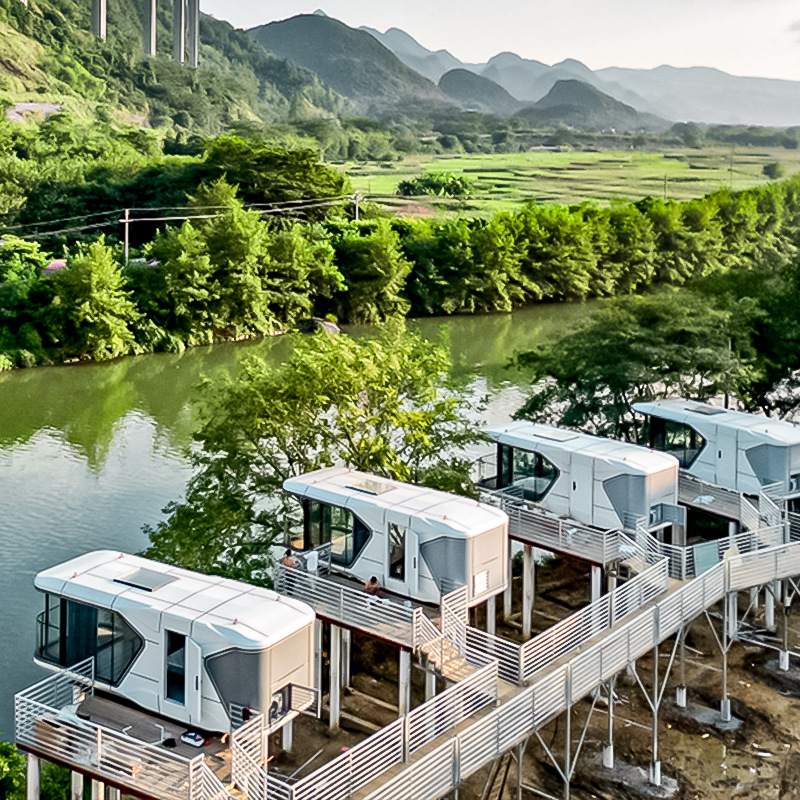 Rongjie cápsula espacial al aire libre habitación móvil B & B turismo cultural al aire libre zona escénica camping sala de cielo estrellado Apple Cang casa integrada