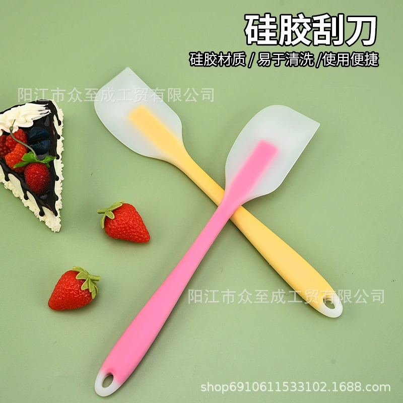 Силиконовая кремовая крупная прозрачная скребка, миксер-лопатка