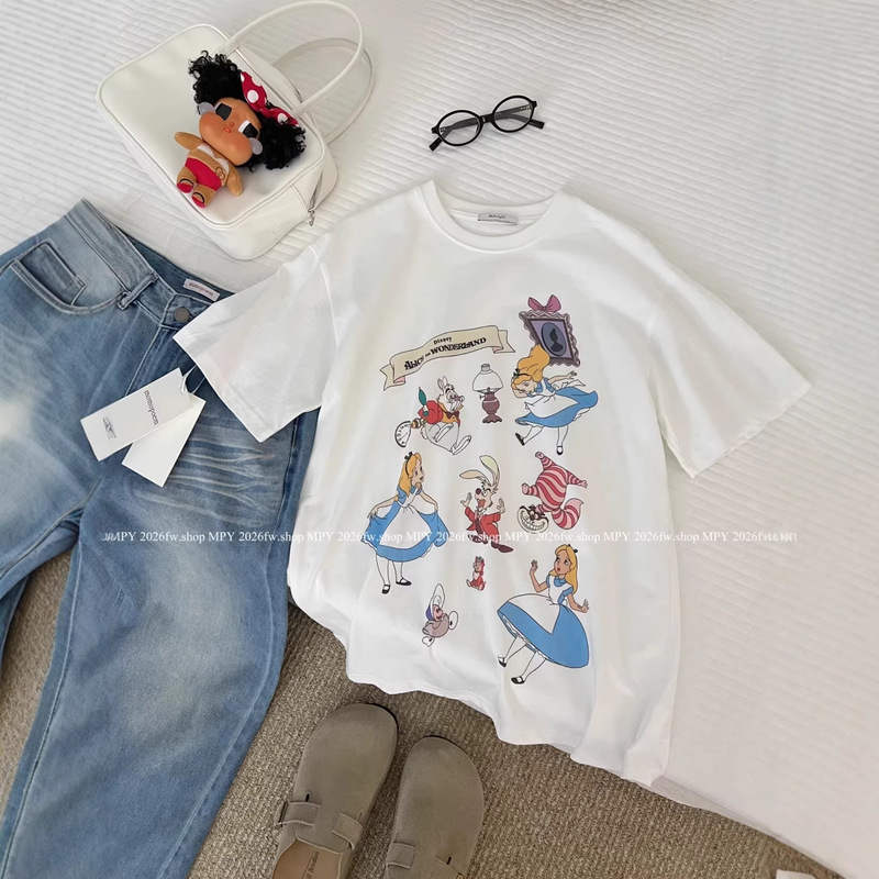 2026 New Summer Cartoon Style Age-Reducing Sun Protection Cover-Up Women's Top Summer Loose Slimming Long-Sleeve T-Shirt 2026 New Summer Cartoon Style Age-Reducing Sun Protection Cover-Up Women's Top Summer Loose Slimming Long-Sleeve T-Shirt