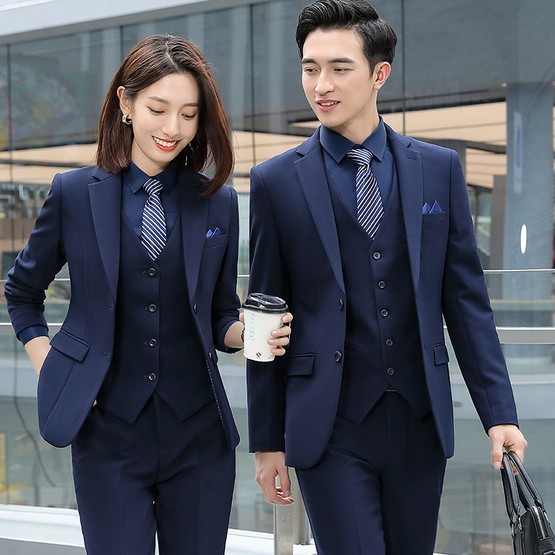 Business Men's and women's suit business wear work clothes suit fashion temperament Manager Office wedding banquet suit real estate work clothes