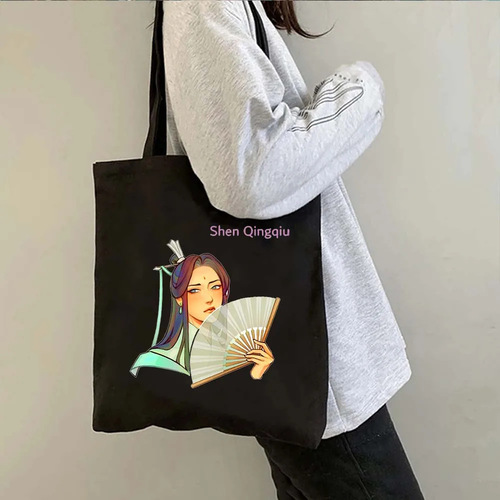 Tian Guan Ci Fu: Heaven's Blessing Anime Canvas Bag Shopping Tote with Hua Cheng Xie Lian Ghost King Umbrella Design