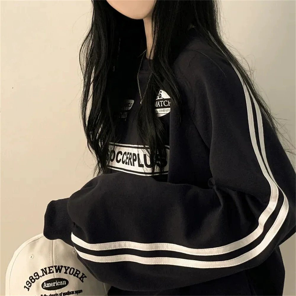 Производитель черный ленивый chic корейская версия с круглым воротником свитер женская осень новая корейская версия свободная bf дикая пуховая куртка