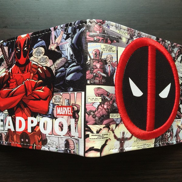 American cine y televisión de dibujos animados personaje patrón X-War policía Deadpool billetera de alta calidad de la PU billetera estudiante de dos veces billetera