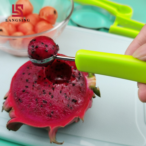 Three-in-one fruit carving knife, fruit scooper, multifunctional fruit platter tool, stainless steel watermelon scooper
