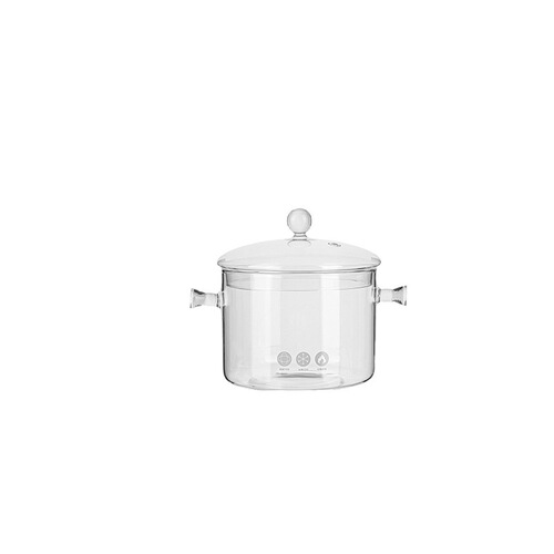 High borosilicate glass pot with high temperature resistance, open flame, large capacity, transparent soup pot with lid, household noodle pot and wine pot