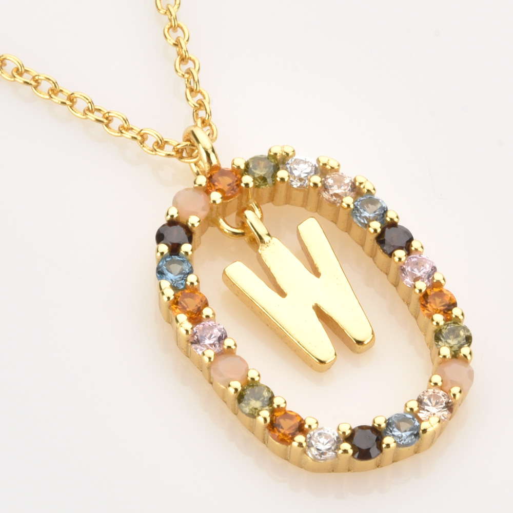 Daily Occasion 925 Sterling Silver Plating Letter Pendant Necklace