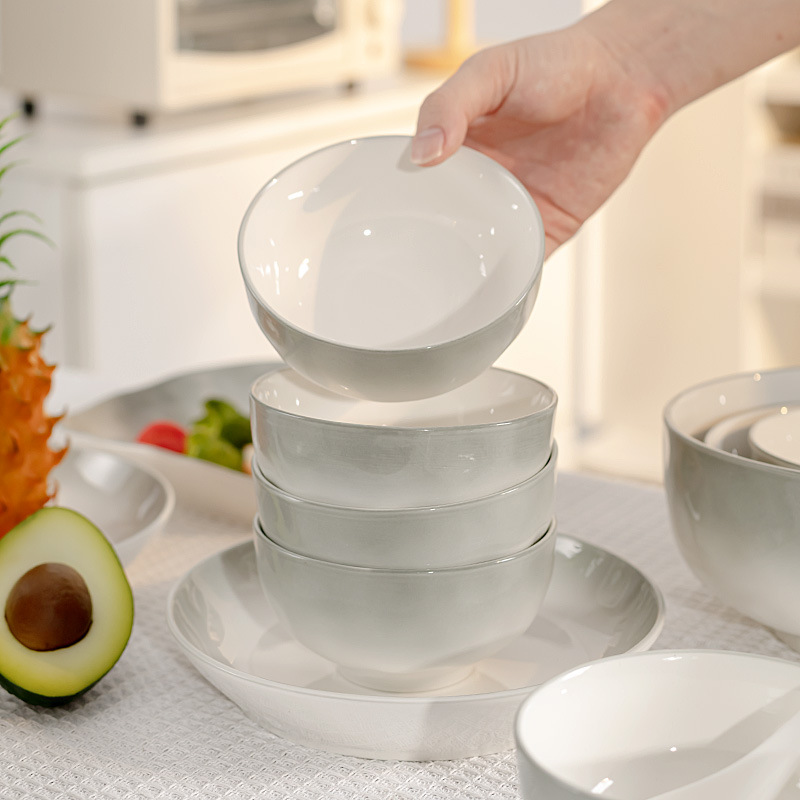 Platos de color esmaltados platos domésticos 2025 nuevos platos de alto valor de cara platos de platos de cerámica platos de arroz