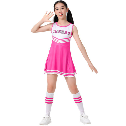 European and American cross-border cheerleading uniforms for children five-color cheerleading sportswear football baby dress performance clothing set