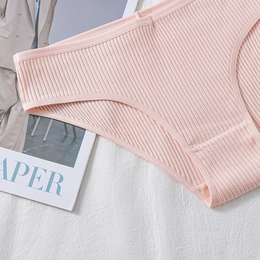 Ropa interior de algodón de las mujeres europeas y americanas transfronterizas cintura baja levantamiento de cadera calzoncillos alta elástica simple ropa interior de niña transpirable comercio exterior