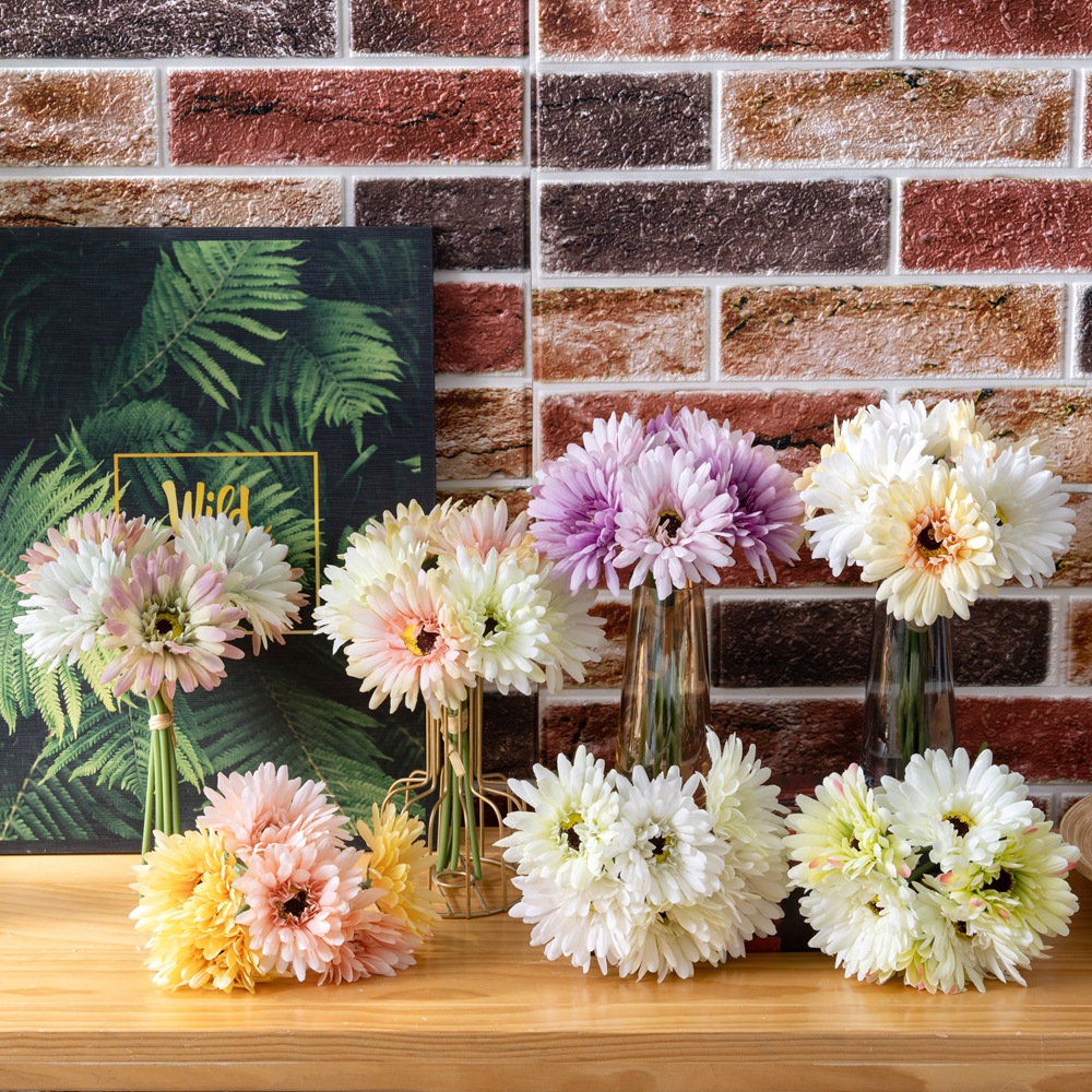手捧花非洲菊扶郎花仿真花廠家家庭裝飾婚慶路引花牆假花DY1-3292