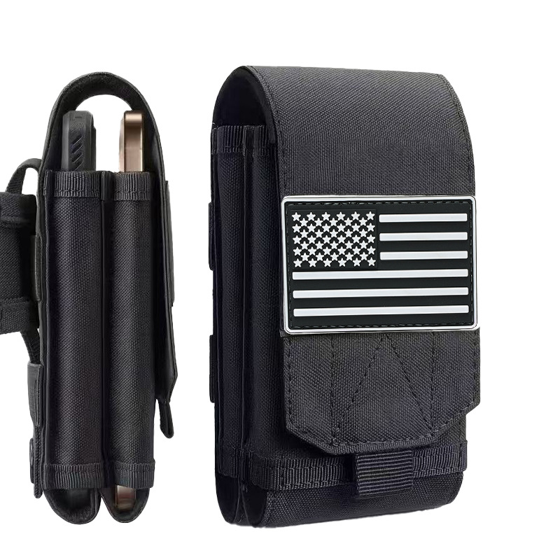 New cross-border tactical double-layer phone bag, power bank, phone storage bag, waist bag, EDC bag, hiking and outdoor waist bag