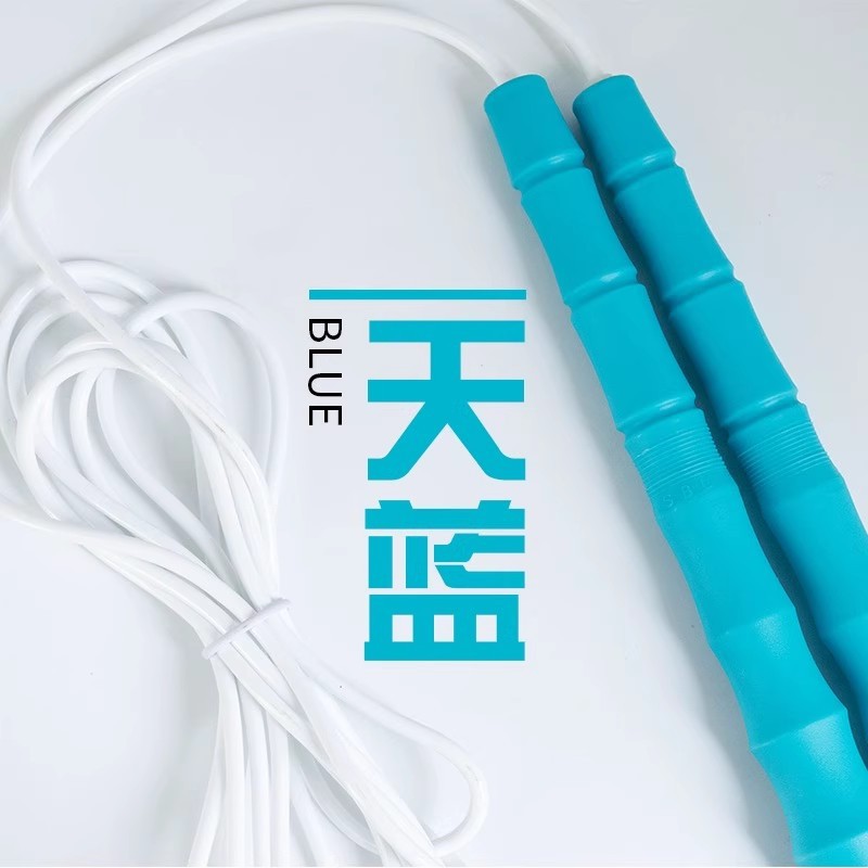 흰색 플라스틱 줄넘기 2.9m (하늘색 손잡이)