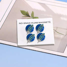 【新品上市】跨境孔雀羽丝巾扣饰品2025女头巾扣磁吸扣服饰配饰