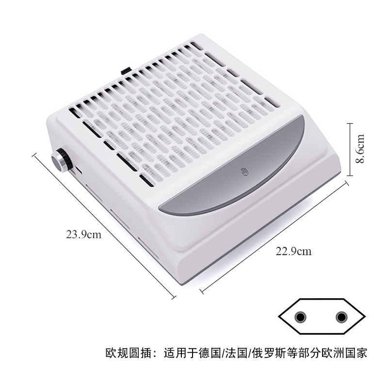 Aspiradora de uñas transfronteriza 100w de alta potencia colector de polvo de uñas velocidad ajustable con almohadilla de mano aspiradora de uñas de escritorio