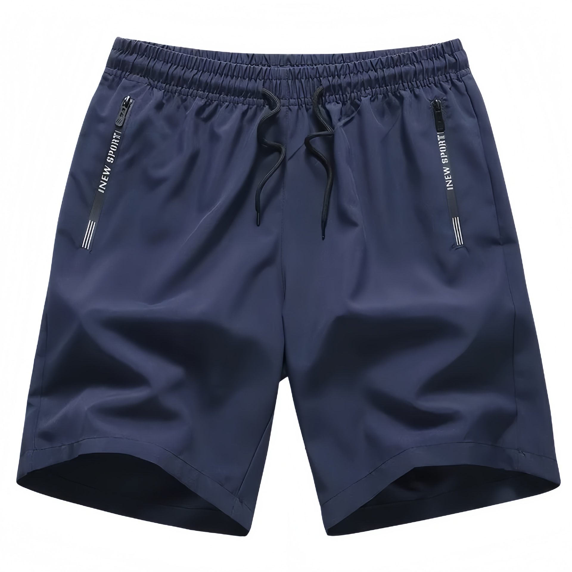 Summer Spandex Ice Silk Pants Pocket Zipper Cool Sports Casual Shorts Men's Quick-drying plus size Trendy Pants