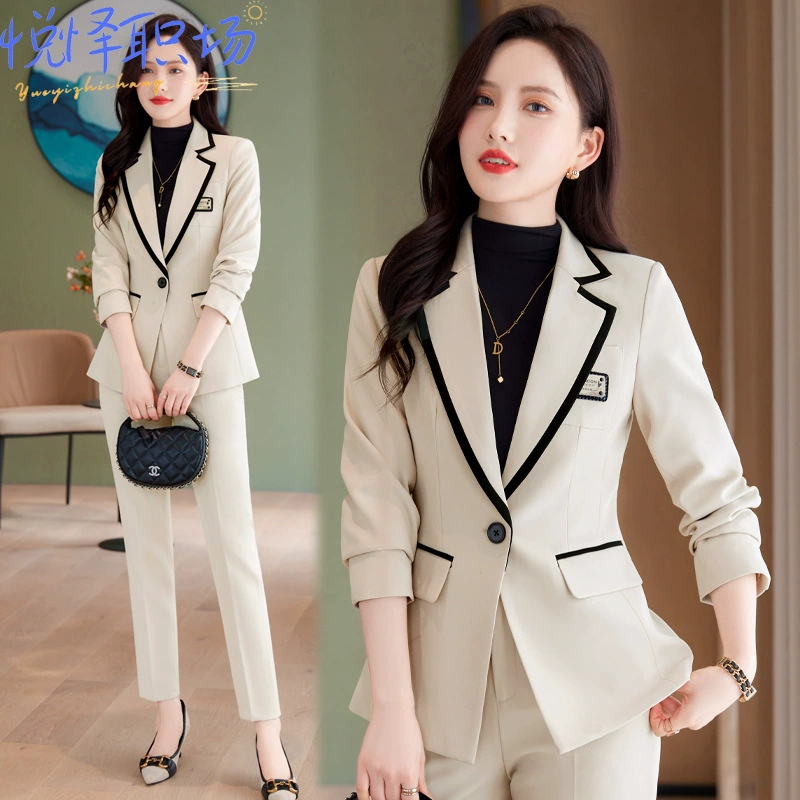 Высококачественный женский костюм, весенне-осенний официальный костюм, отель, ювелирный магазин, деловой костюм, продвинутый чувственный дизайн, темпераментный Рабочий костюм