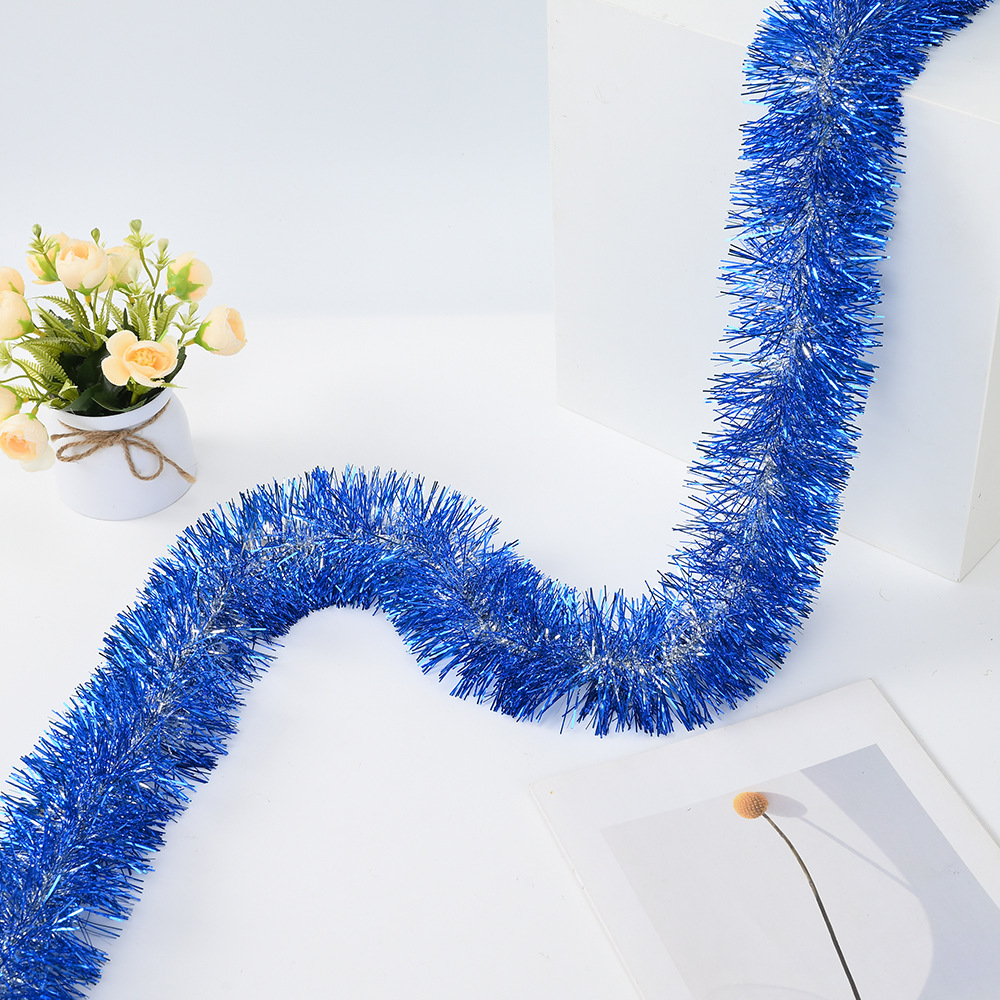 Navidad transfronteriza decoración de núcleo de plata borde de lana organizar el sitio de actividad tira de color dibujar flores de cifrado espesado 2 metros