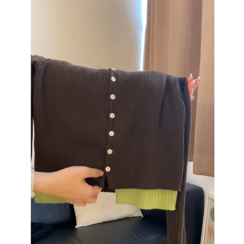 广州十三行高端爆款~韩系早秋流行穿搭V领独特别致针织衫女上衣潮|undefined