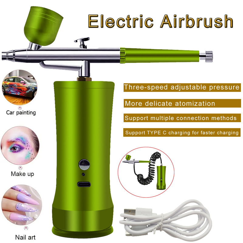 Rechargeable portable wireless air brush handheld airbrush nail art, makeup, painting, cake decoration