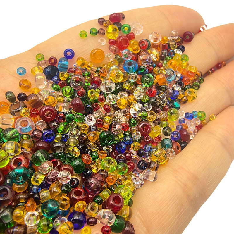 Checo Baosha importación de perlas de arroz transparentes multicolores hechas a mano DIY accesorios de brazalete perlas de vidrio sueltas
