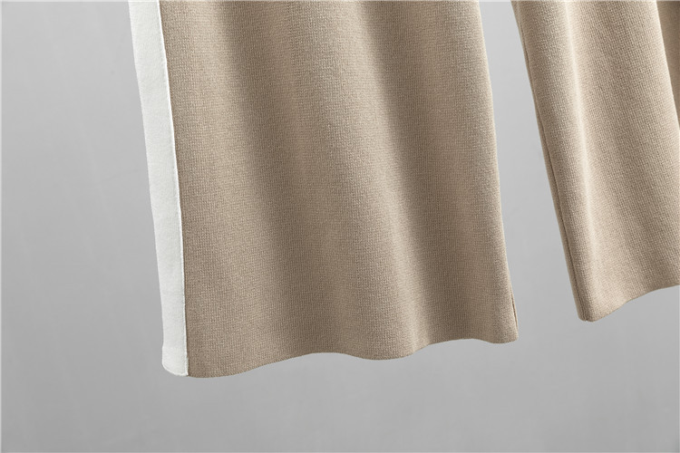 Damenbekleidung Temperament Mode locker gestrickte Strickjacke Jacke + Weste + Hose mit weitem Bein Fauler Stil dreiteiliges Set_voghion.com