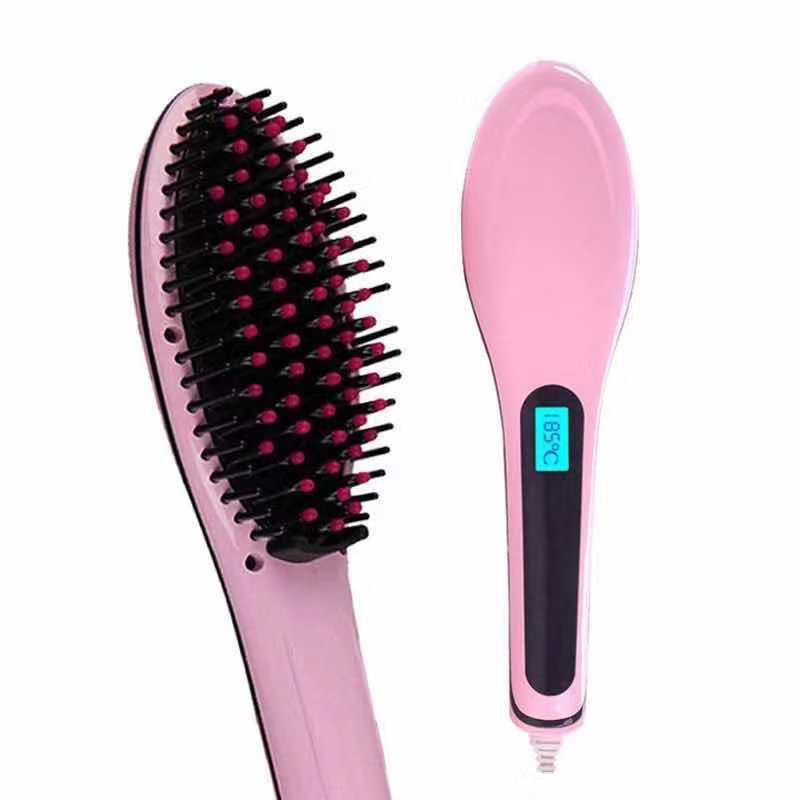 style does LCD not harm hair, ceramic electric splint straight hair beauty negative ion lazy massage comb_voghion.com