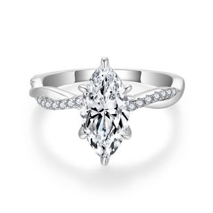 Cloud with jewelry new horse eye 6*12mm 2 karat full moissanite ring engagement diamond ring ladies wedding ring