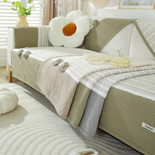 纯棉花朵沙发垫四季通用防滑坐垫子田园简约风全棉防尘布艺盖巾