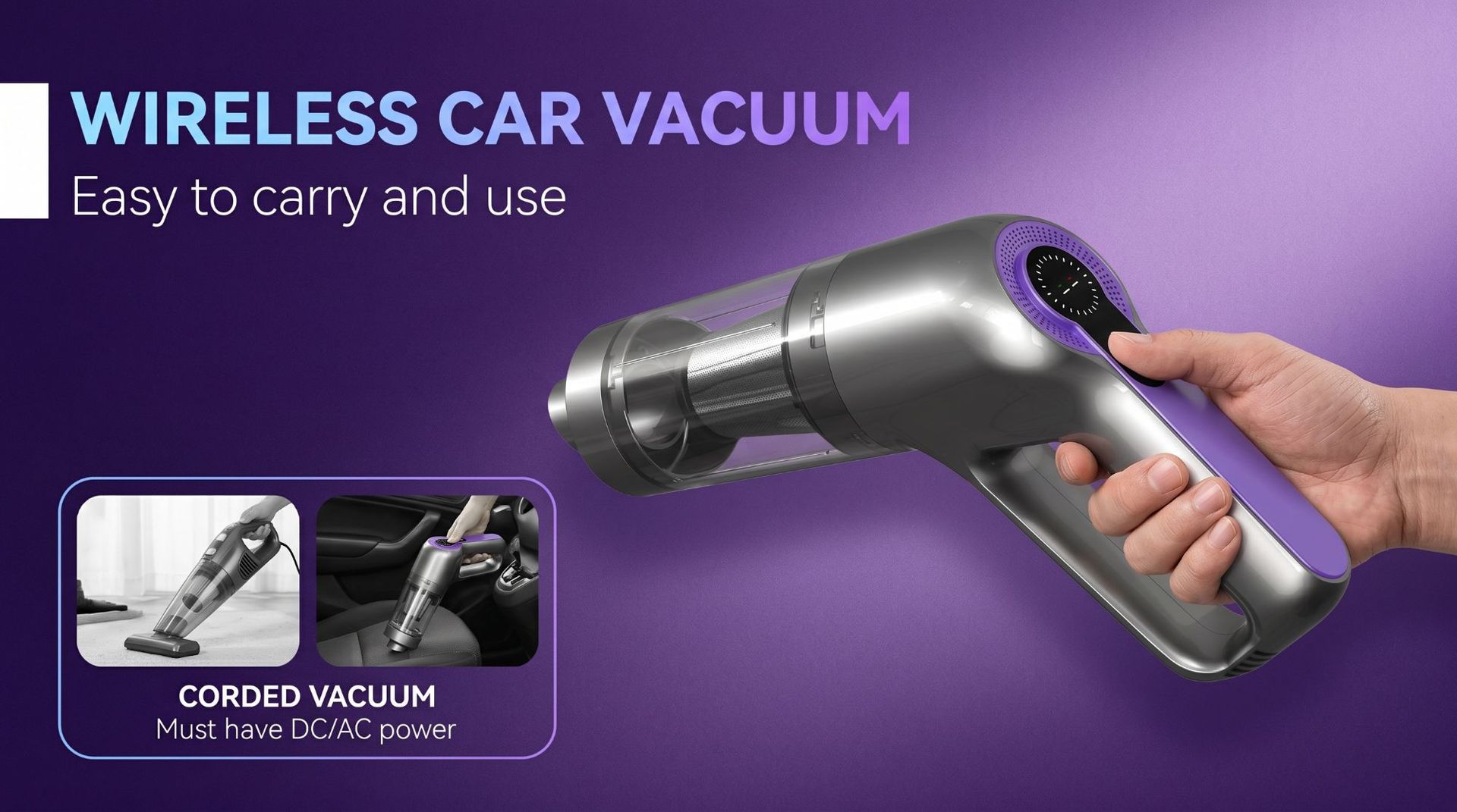 Cross-border wireless digital display vacuum cleaner, one-touch dust disposal, handheld vacuum cleaner, high-power suction, brushless car vacuum cleaner