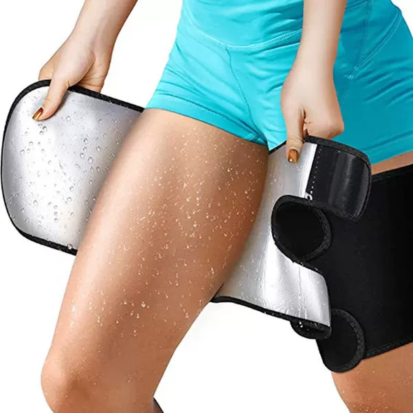Sports sweat leggings with leggings running fitness slimming thigh fat burning sweat men and women silver ion leggings