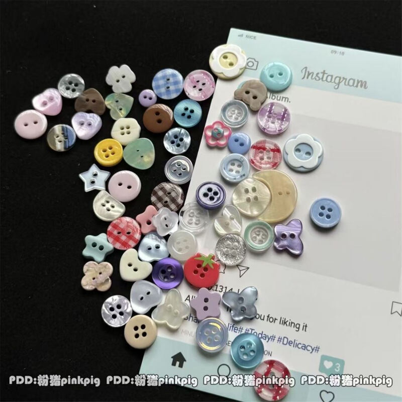Korean-Style Cream-Colored Button Blind Box Mixed Pack Ins-Style Journal Decoration DIY Doll Clothing Accessories Beaded Jewelry Buttons Korean-Style Cream-Colored Button Blind Box Mixed Pack Ins-Style Journal Decoration DIY Doll Clothing Accessories Beaded Jewelry Buttons