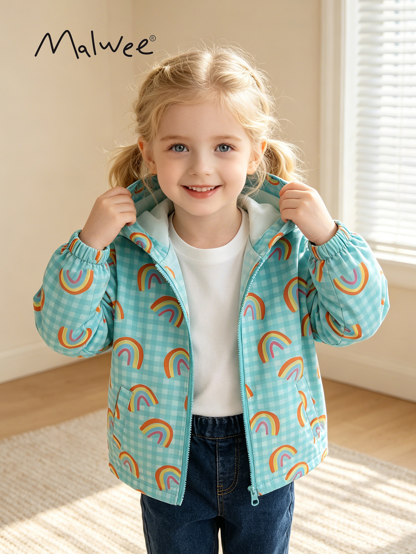 Cross-border malwee niñas abrigo otoño invierno nuevo lindo camisa con cremallera de niña Europa y América chaqueta de niños